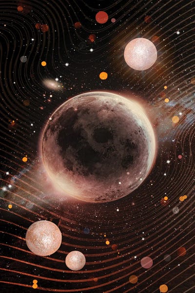 Gold Galaxy by Emanuela Carratoni metal wall art