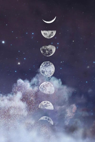 Moon in the Sky with Diamonds by Emanuela Carratoni framed canvas print