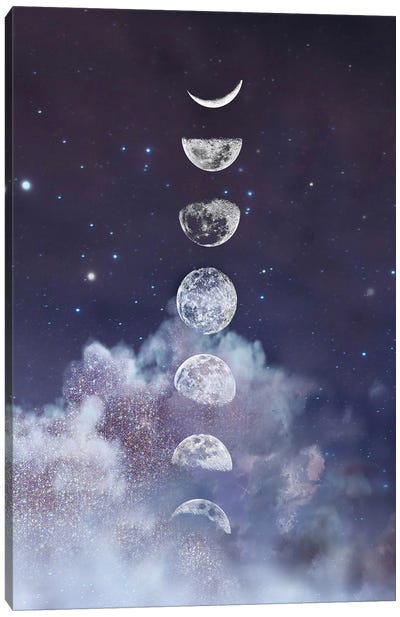 Moon in the Sky with Diamonds Canvas Art Print - Crescent Moon Art