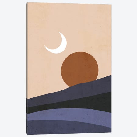 Moon And Sun At Sunset Canvas Print #CTI279} by Emanuela Carratoni Canvas Artwork