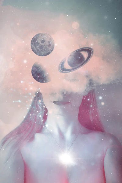 Self-Aware Portraits: Self-Portrait With Moon by Emanuela Carratoni