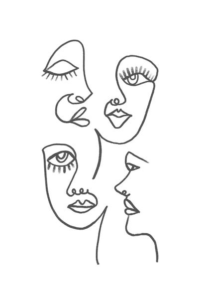 Artists Like Matisse: Line Art Faces by Emanuela Carratoni