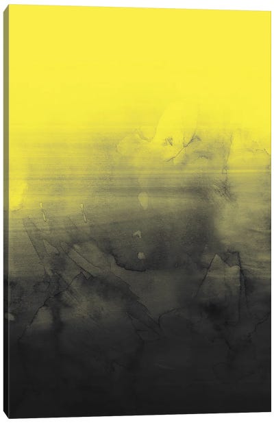 Abstract Yellow And Gray Canvas Art Print - Pantone 2021 Ultimate Gray & Illuminating