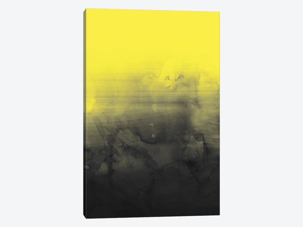 Abstract Yellow And Gray by Emanuela Carratoni 1-piece Canvas Wall Art