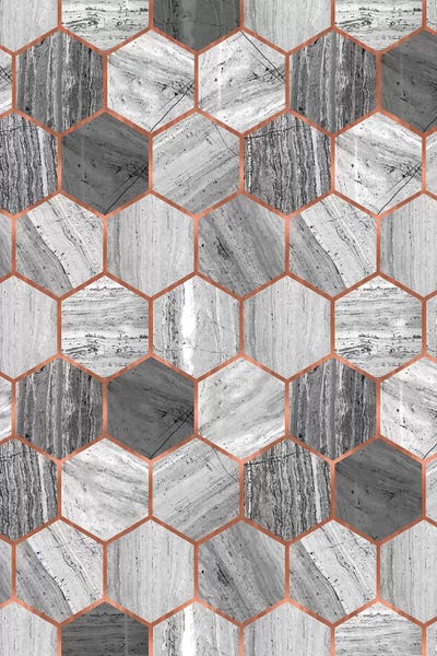 Hexagonal Marble by Emanuela Carratoni metal wall art