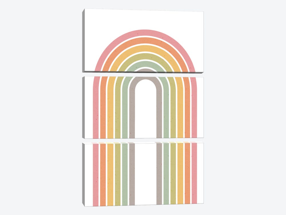 Rainbow On White by Emanuela Carratoni 3-piece Art Print