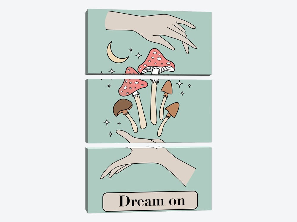 Dream On Card by Emanuela Carratoni 3-piece Canvas Art