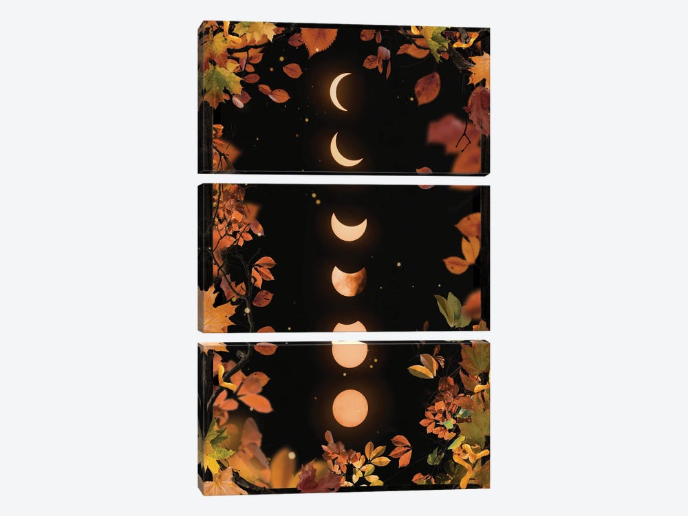 Autumnal Moon Phases by Emanuela Carratoni 3-piece Canvas Print