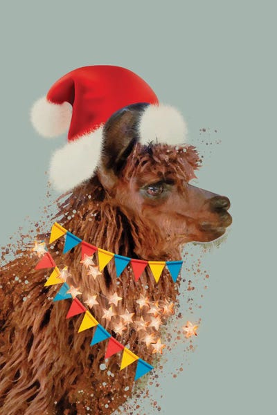 Alpaca Christmas Time by Emanuela Carratoni canvas print