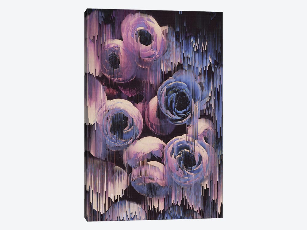 Floral Glitches by Emanuela Carratoni 1-piece Canvas Wall Art