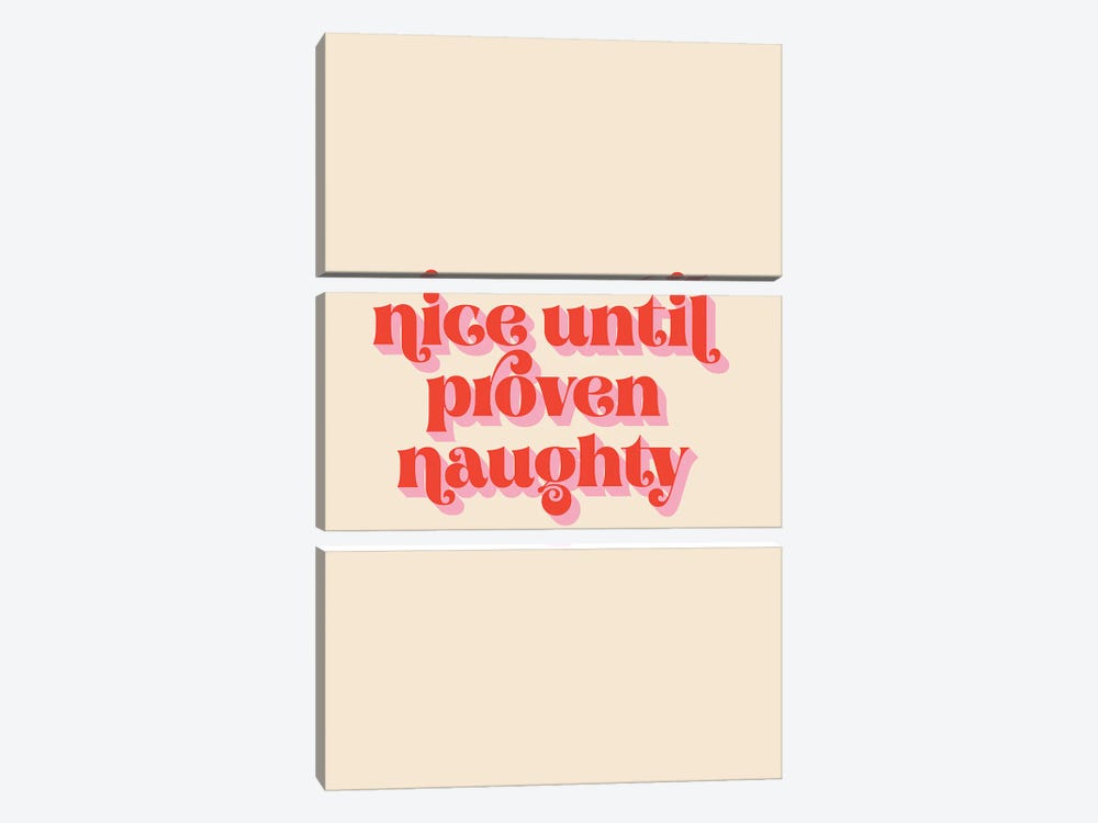 Nice Until Proven Naughty by Emanuela Carratoni 3-piece Canvas Art Print