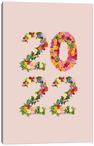 2022 With Flowers Canvas Art Print - Mathematics Art