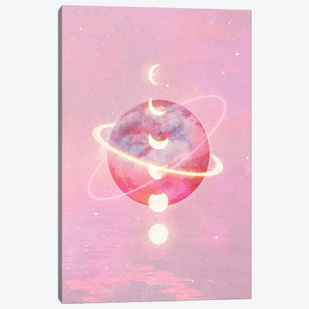 Pink Moon And Planet Canvas Print #CTI335} by Emanuela Carratoni Canvas Artwork