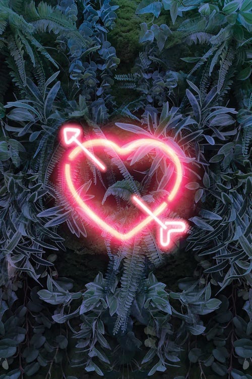 Neon Heart In The Jungle by Emanuela Carratoni wall art