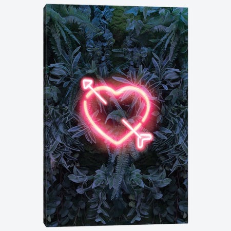 Neon Heart In The Jungle Canvas Print #CTI337} by Emanuela Carratoni Canvas Artwork