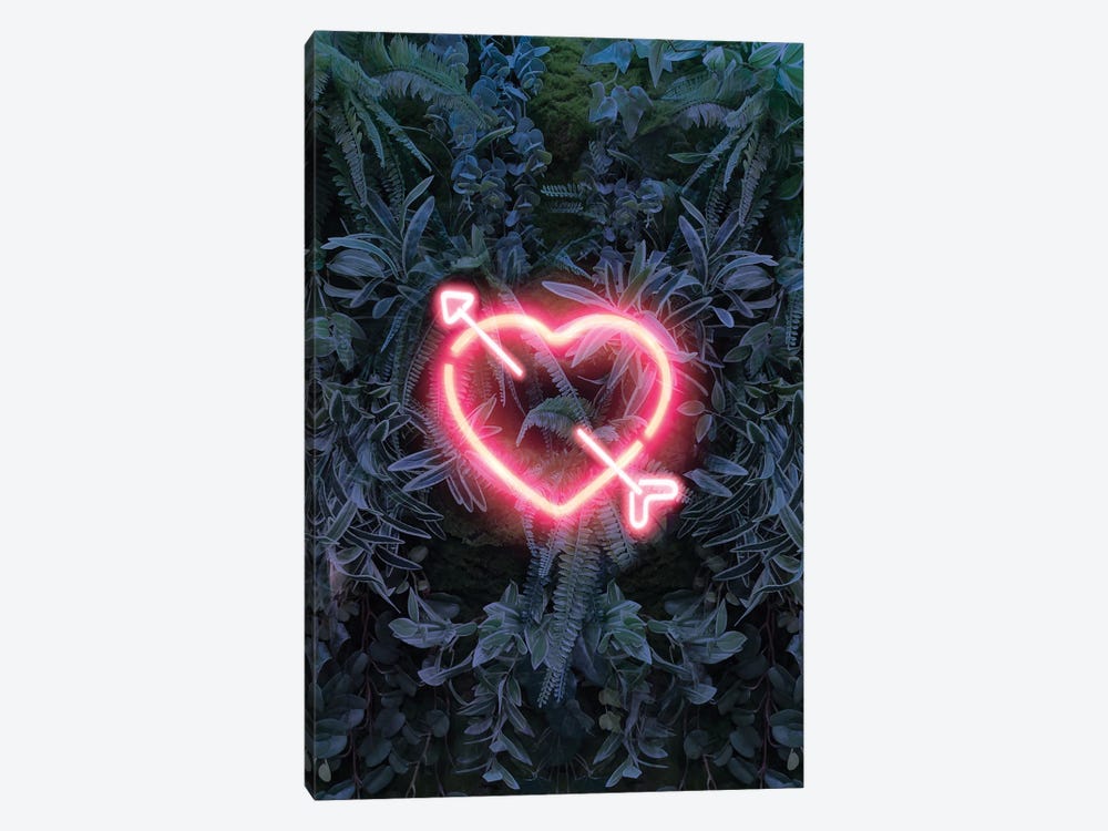 Neon Heart In The Jungle by Emanuela Carratoni 1-piece Canvas Art