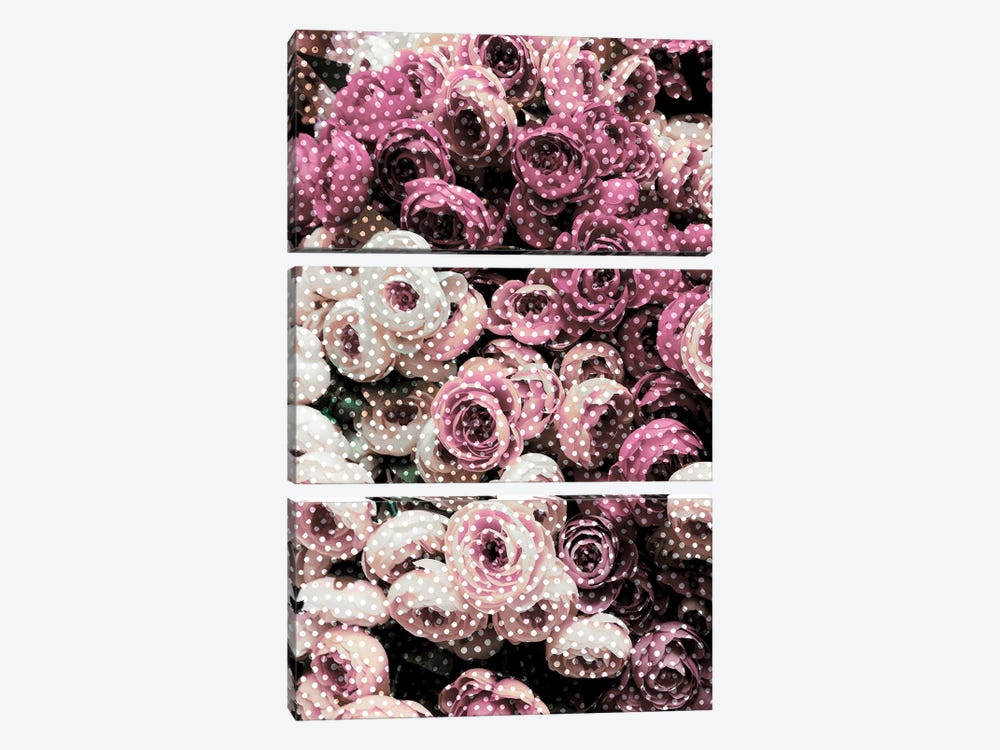 Flowers With Polka Dots by Emanuela Carratoni 3-piece Canvas Print
