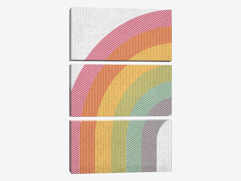 Line Rainbow 3-piece Canvas Art Print