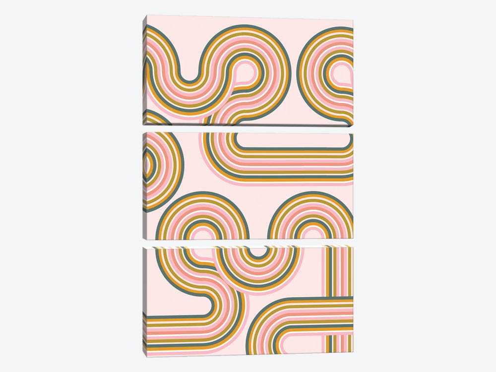 Swirl Rainbow by Emanuela Carratoni 3-piece Canvas Art Print