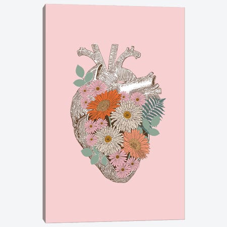 Vintage Floral Heart Canvas Print #CTI352} by Emanuela Carratoni Canvas Art Print