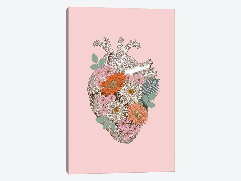 Vintage Floral Heart by Emanuela Carratoni 1-piece Art Print