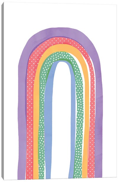 Pride Painted Rainbow Canvas Art Print - Polka Dot Patterns