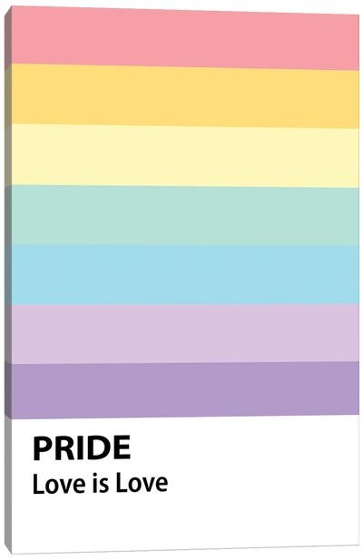 Pastel Pride Rainbow Flag Canvas Art Print - Emanuela Carratoni