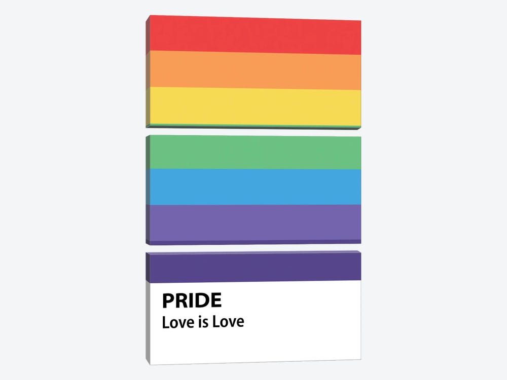 Pride Rainbow Flag by Emanuela Carratoni 3-piece Art Print