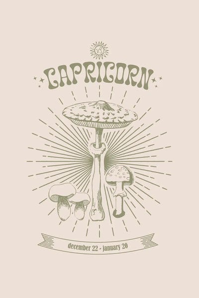 Emanuela Carratoni: Mushrooms Zodiac Capricorn by Emanuela Carratoni