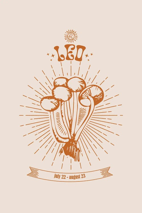 Mushrooms Zodiac Leo by Emanuela Carratoni wall art