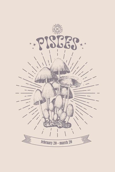 Emanuela Carratoni: Mushrooms Zodiac Pisces by Emanuela Carratoni