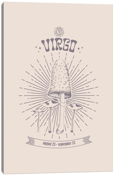 Mushrooms Zodiac Virgo Canvas Art Print - Virgo Art
