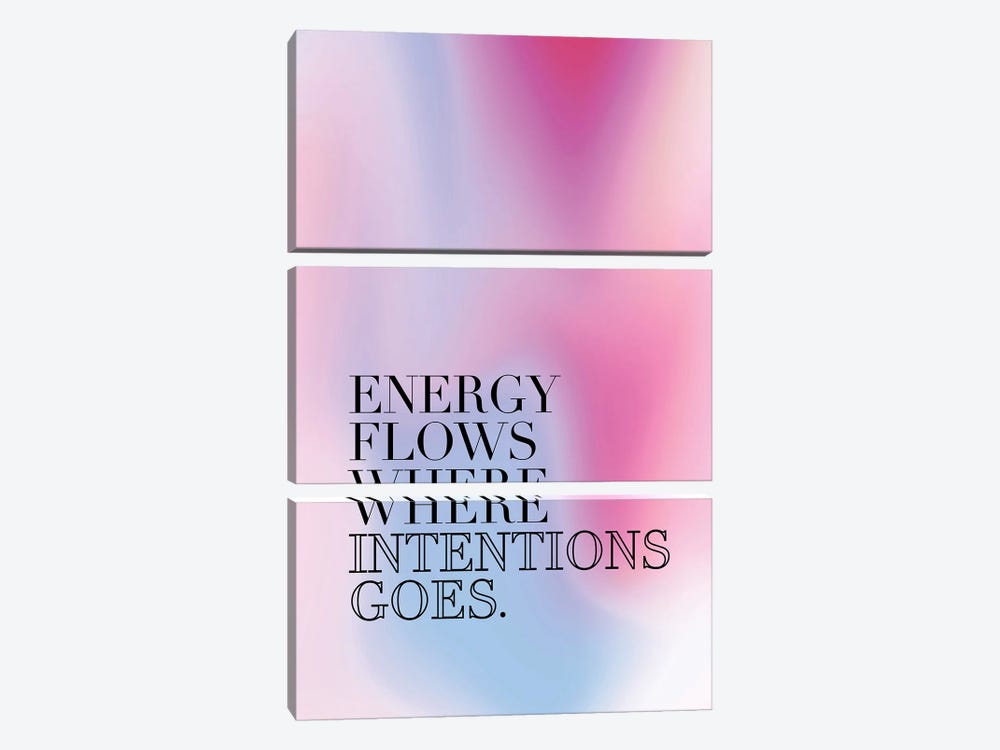 Energy Flows Where Intentions Goes by Emanuela Carratoni 3-piece Art Print