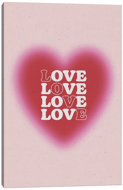 Love Love Love Love Canvas Art Print - Valentine's Day Art