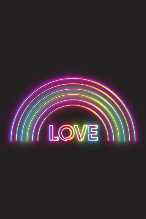 Neon Rainbow Love by Emanuela Carratoni wall art