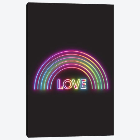 Neon Rainbow Love Canvas Print #CTI387} by Emanuela Carratoni Canvas Art Print