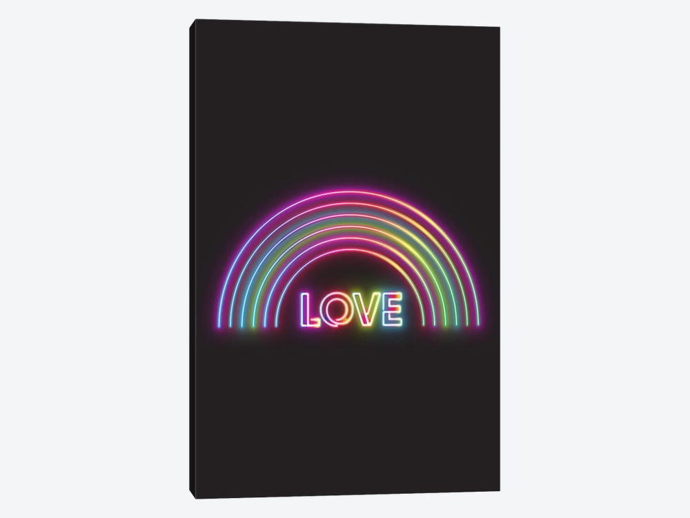 Neon Rainbow Love by Emanuela Carratoni 1-piece Canvas Art Print
