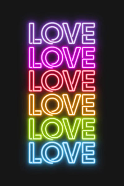 Love Love Love Love Neon by Emanuela Carratoni canvas print