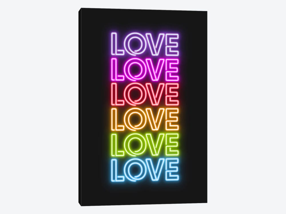 Love Love Love Love Neon by Emanuela Carratoni 1-piece Canvas Art Print