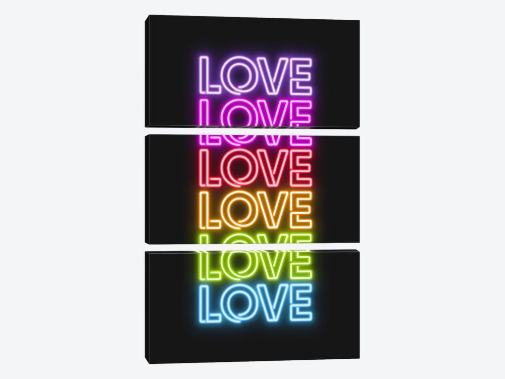 Love Love Love Love Neon by Emanuela Carratoni 3-piece Art Print