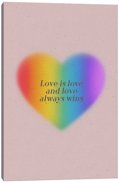 Love Always Wins Canvas Art Print - Love Typography