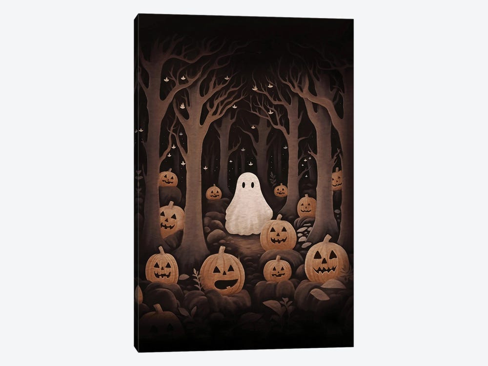 Ghost And Pumpkins by Emanuela Carratoni 1-piece Canvas Print