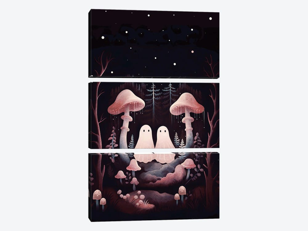 Mushroom Twin Ghosts by Emanuela Carratoni 3-piece Canvas Artwork