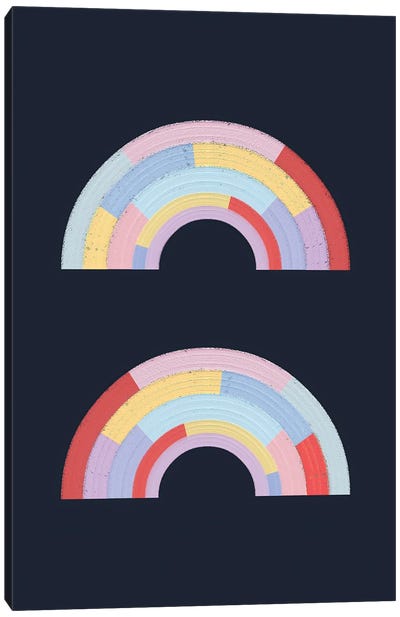 Linear Rainbow II Canvas Art Print - Dopamine Decor