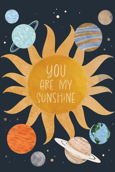 Canvas Print: You Are My Sunshine by Emanuela Carratoni