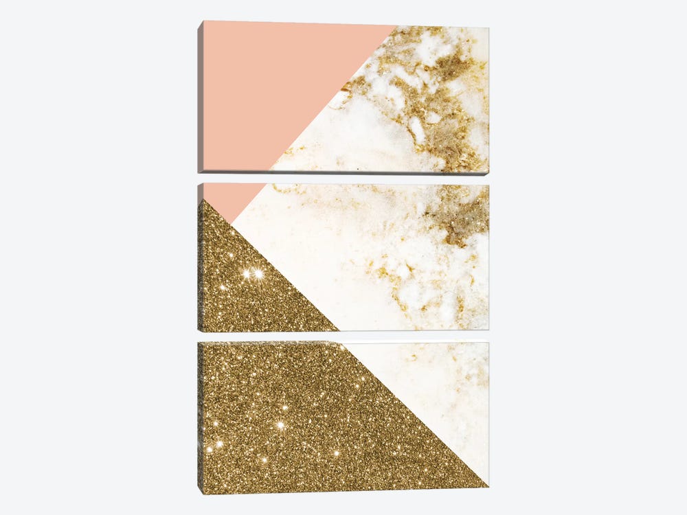 Gold Marble Collage by Emanuela Carratoni 3-piece Art Print