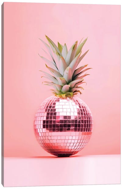 Peach Fuzz Pineapple Canvas Art Print - Disco Balls