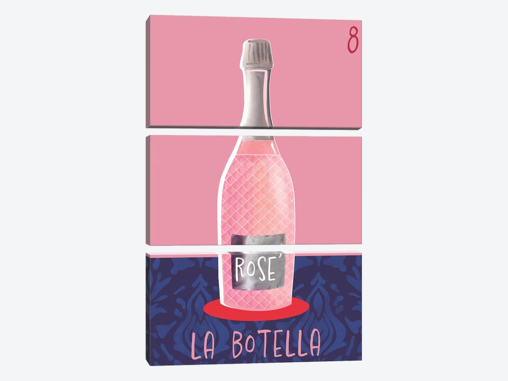 The Champagne Bottle by Emanuela Carratoni 3-piece Art Print