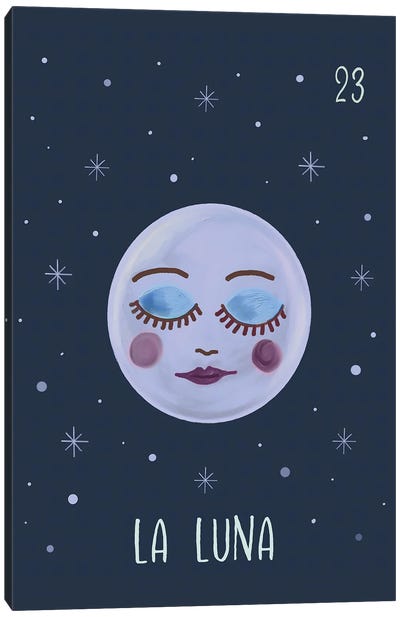 La Luna The Moon Canvas Art Print - Emanuela Carratoni