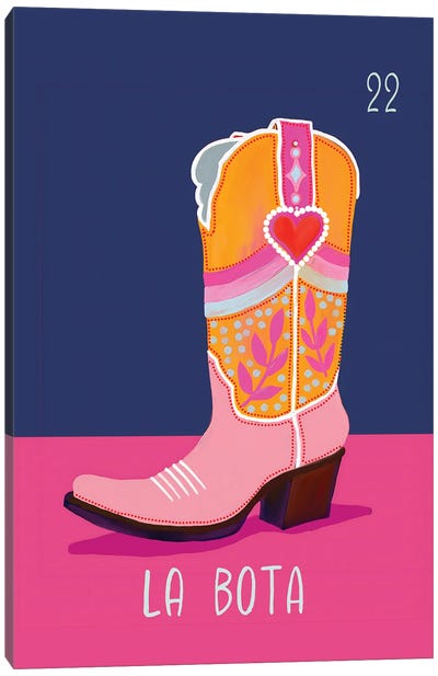 La Bota The Boot Canvas Art Print - Heart Art